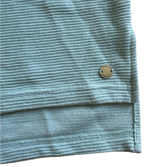 Long Sleeve Casual Top Ribbed Mock Neck Minimalist Split Shoulder XS - Picture 7 of 9